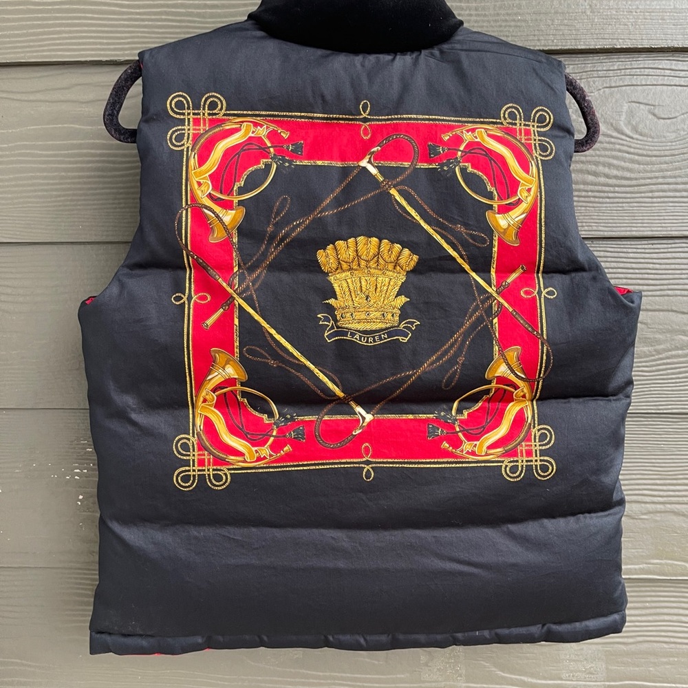 RALPH LAUREN Reversible RUFFER VEST, EQUESTRIAN. M